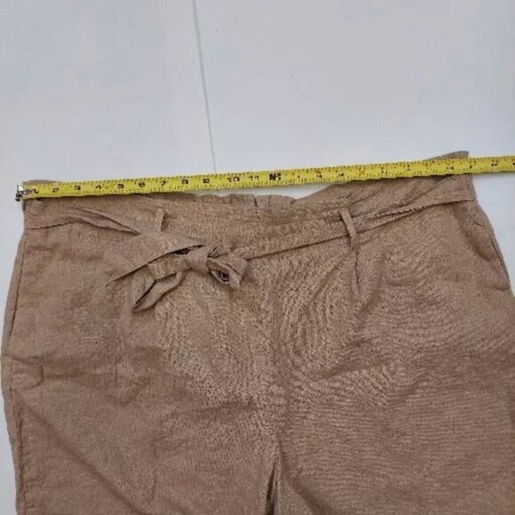 Bar III Women's High Rise Linen Tie-Waist Shorts Tan Brown Barley Field Size XXL - Picture 5 of 9